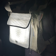 MEGAPUFF solar lantern packed inside SolaPack backpack